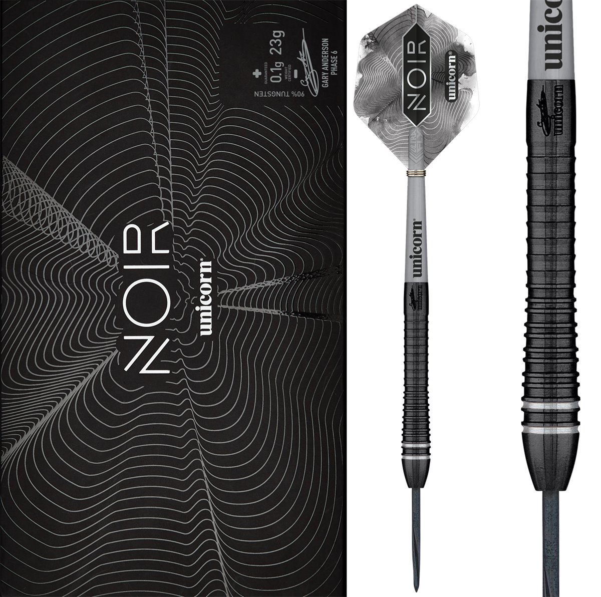 Unicorn Gary Anderson Noir Phase 6 90% Steeldarts 21/22/23/24/25 Gramm Steeldarts