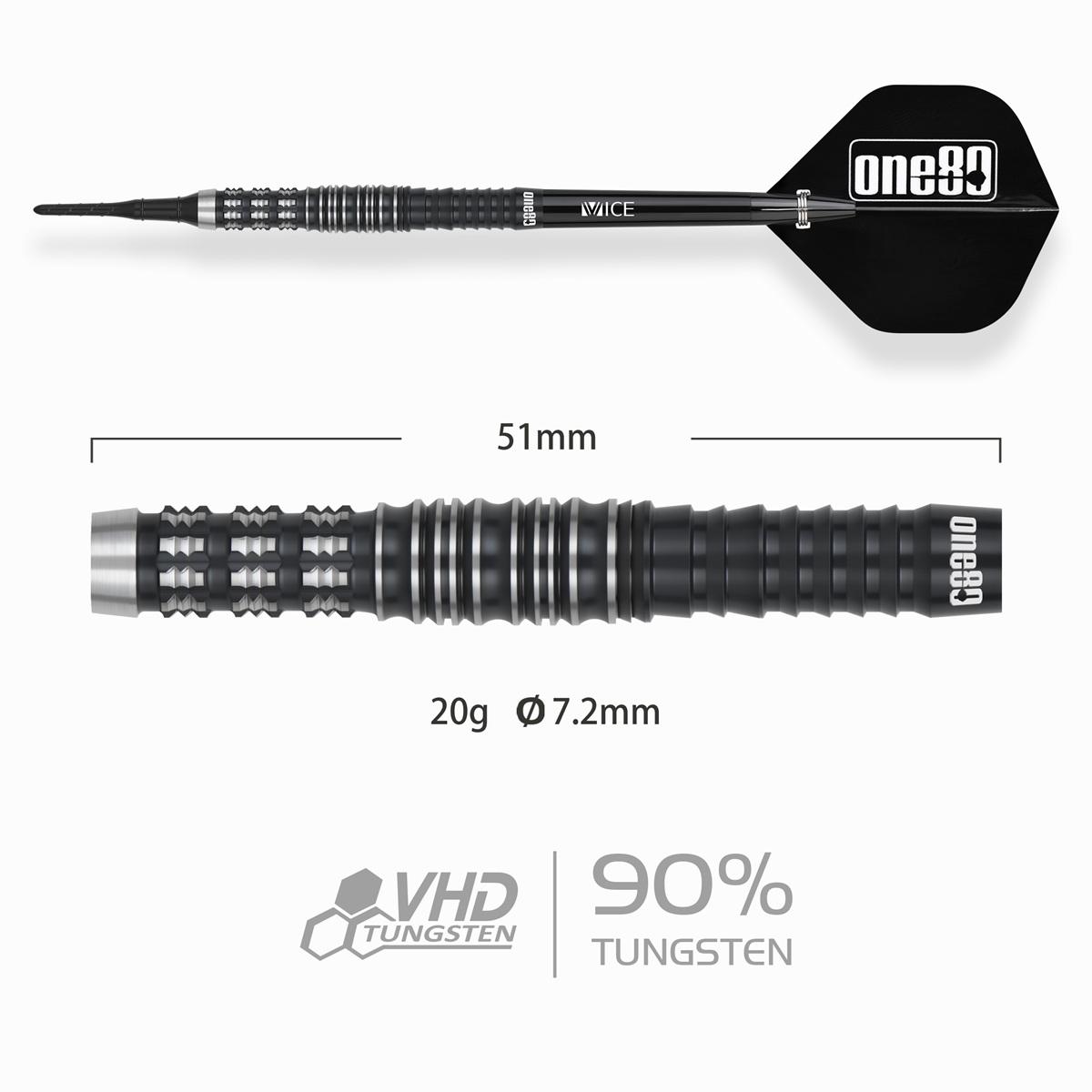 ONE80 Luo Zhuolun Sniper 90% Softdarts 20 Gramm Softdarts