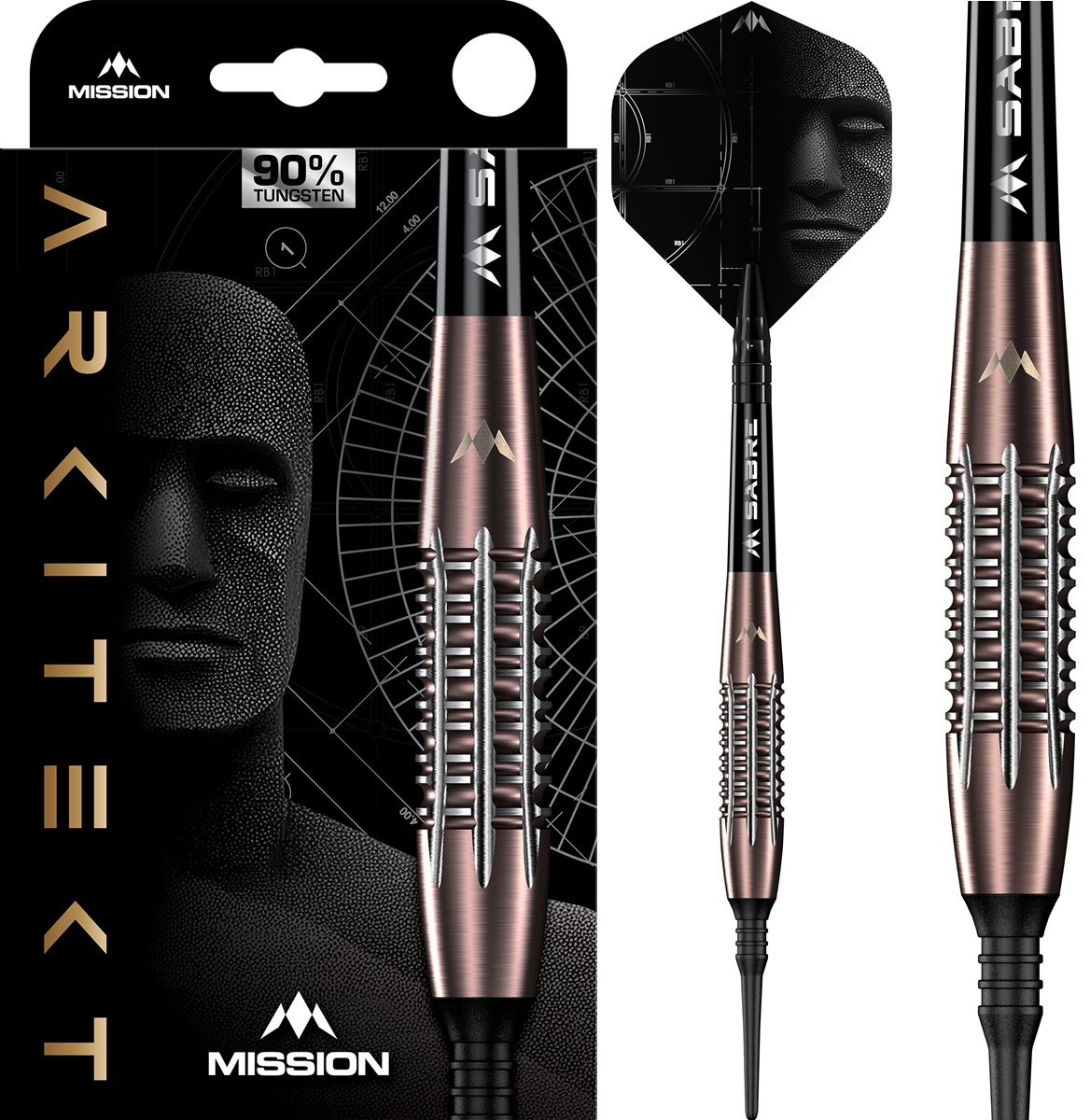 Mission Arkitekt Bronze Silica PVD 90 % Softdarts 19 Gramm Softdarts