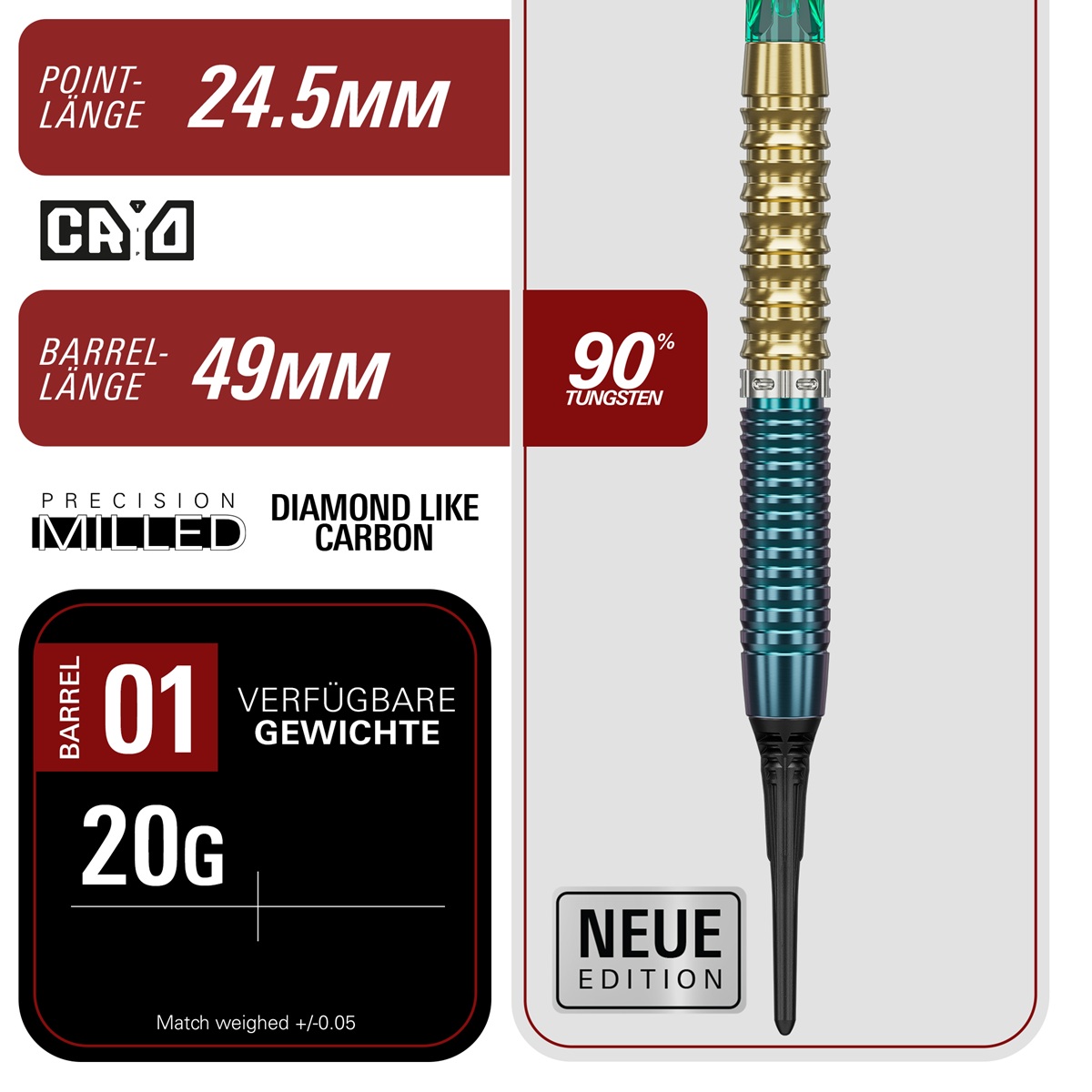 Target Zenith G2.5 Tung Suk 90% 2BA Softdarts 20 Gramm Softdarts