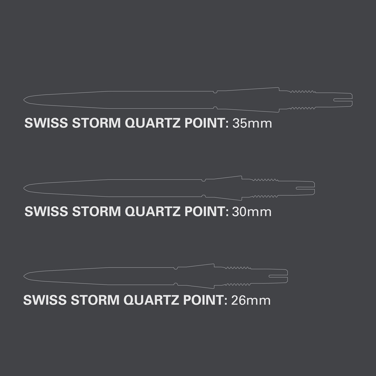 Target Swiss Storm Quartz Point 2024 26/30/35 mm Gold/Schwarz/Silber Wechselspitzen