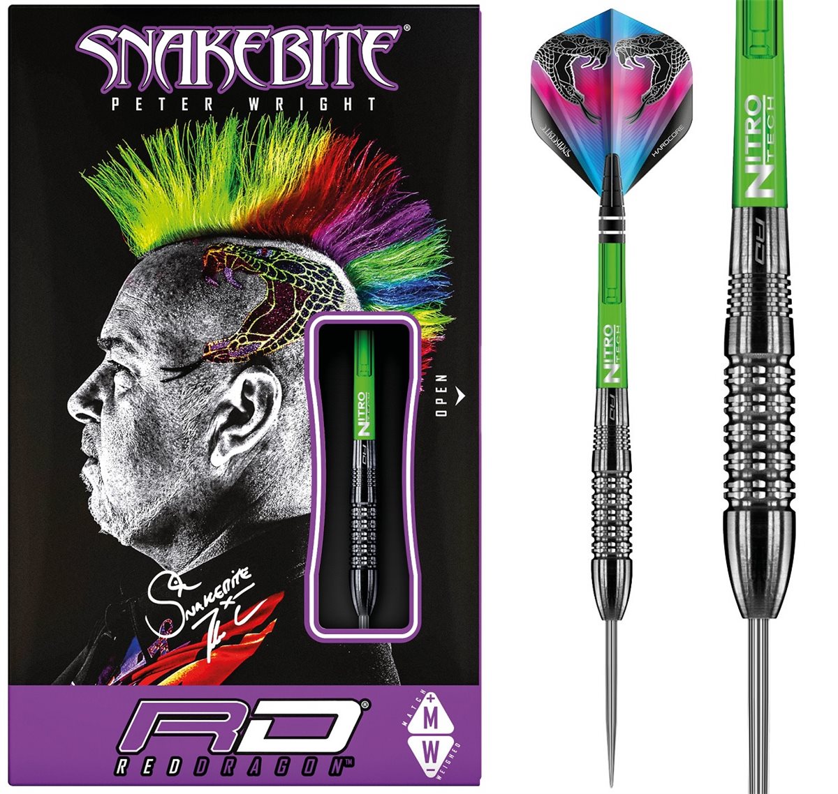 Reddragon Peter Wright Black Strike Steeldarts 24/26 Gramm Steeldarts