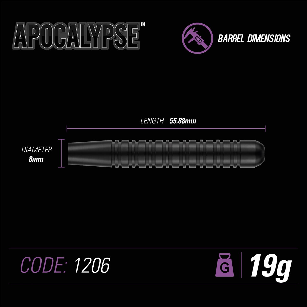 Steeldart Winmau Steeldarts "APOCALYPSE" 1206 19/21 g Steeldarts