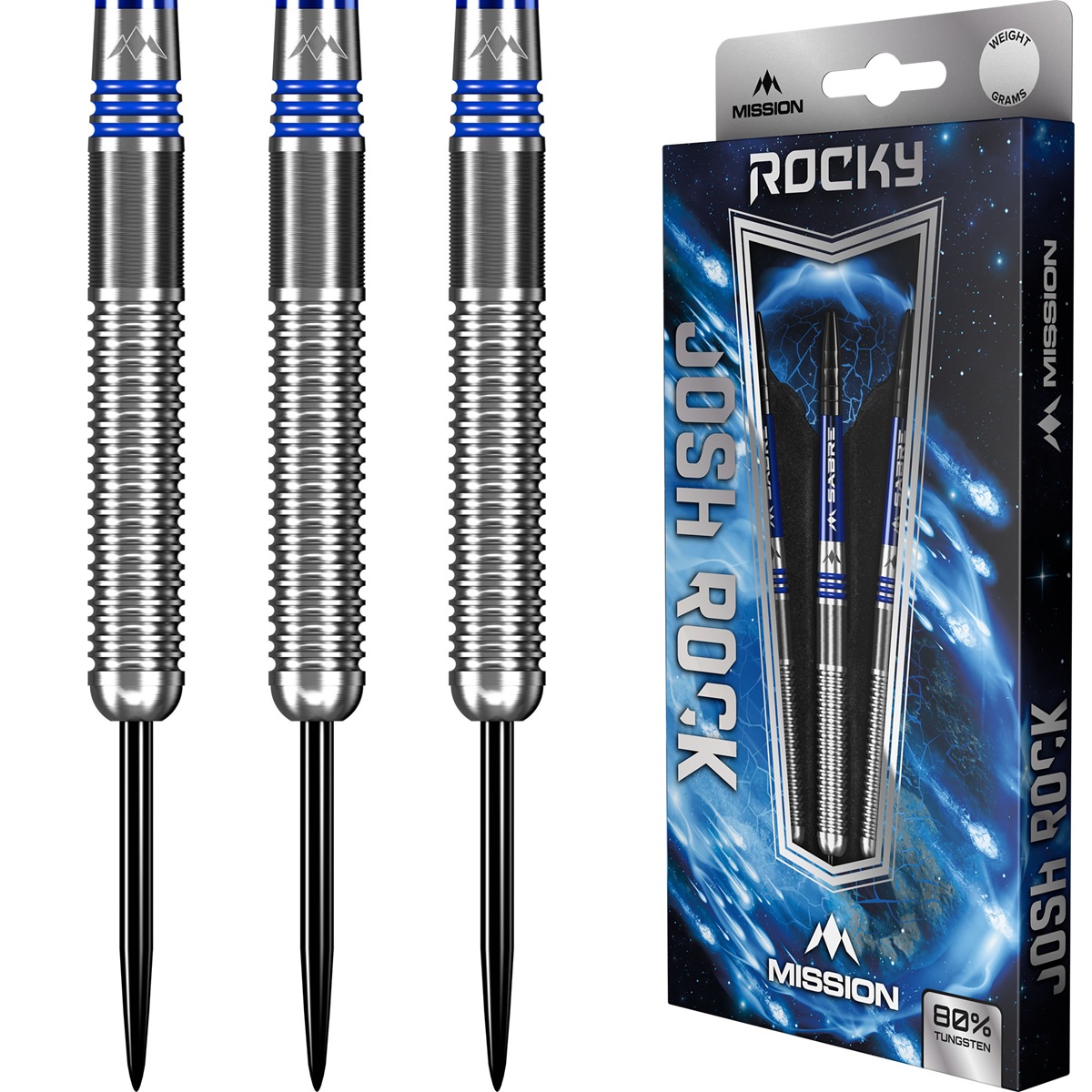 Mission Josh Rock Silver & Blue 80% Steeldarts 25 Gramm Steeldarts