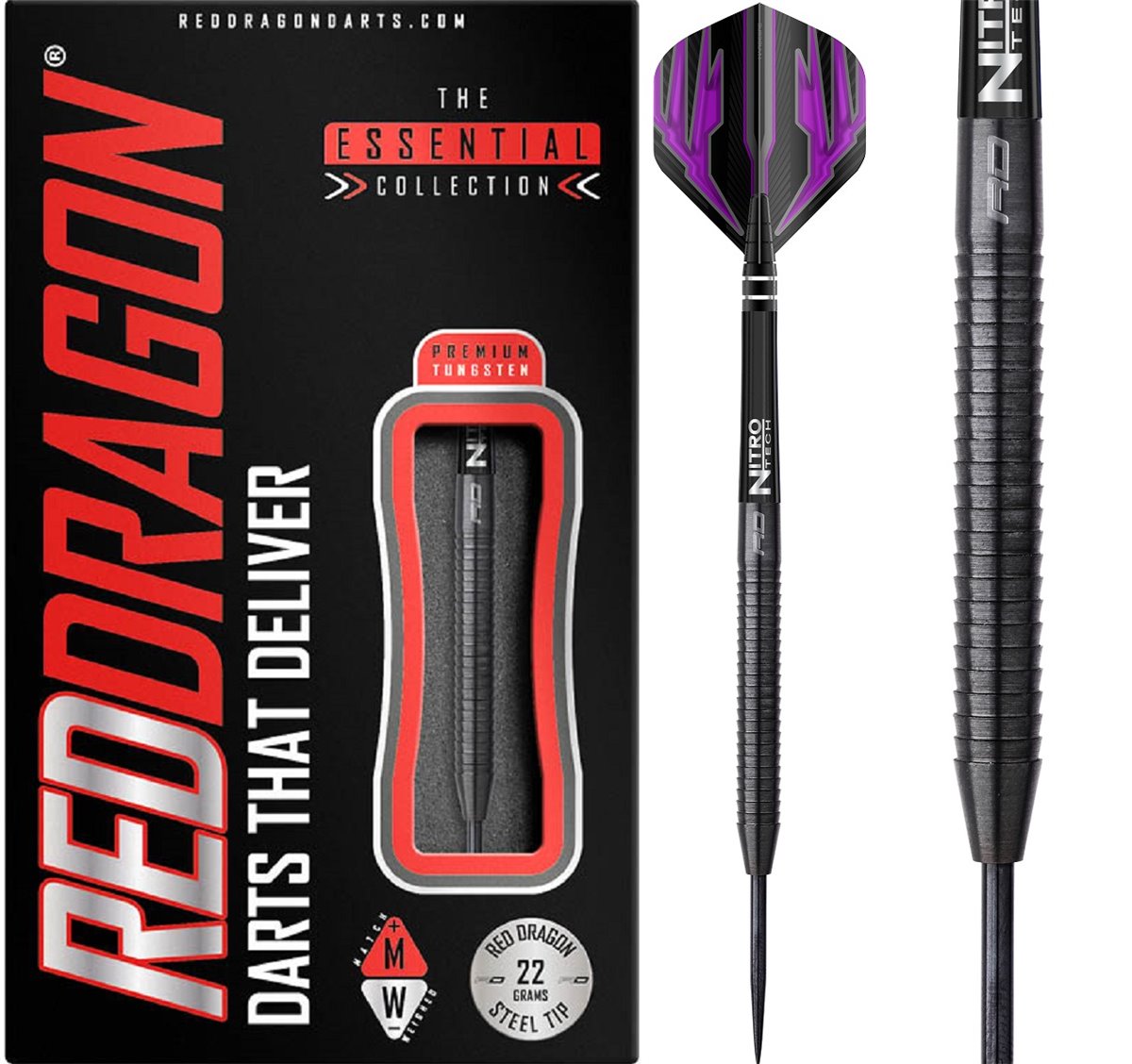 Reddragon Razor Edge Black Steeldart 20/22/24/26/28 Gramm Steeldarts