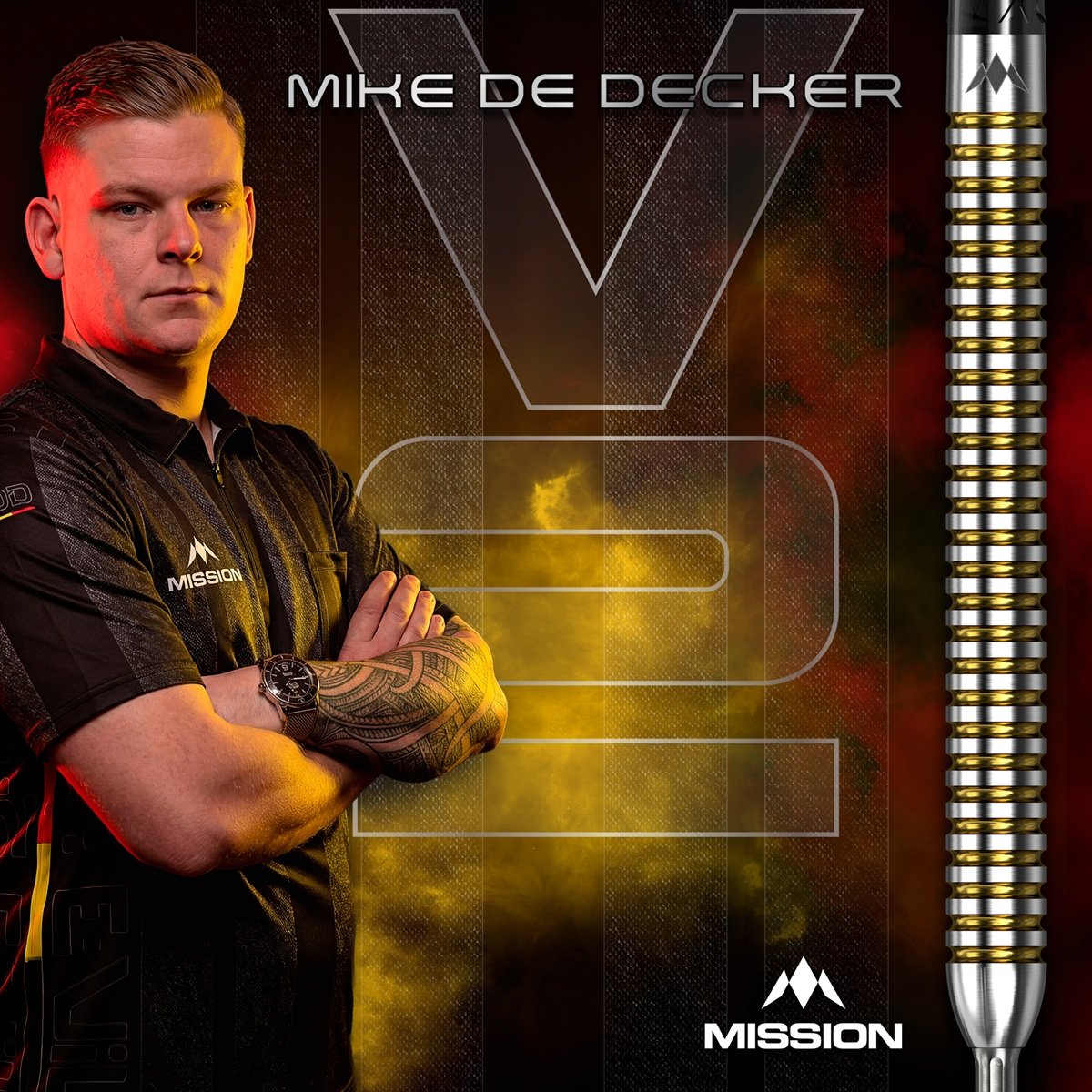 Mission Mike De Decker V2 RP 95% Steeldarts 22/24 Gramm Steeldarts