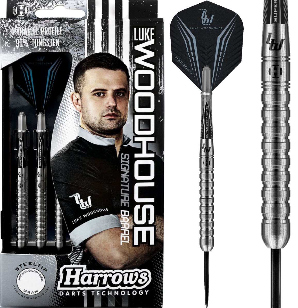 Harrows Luke Woodhouse Steel Darts 90% 21/23/25g Steeldarts