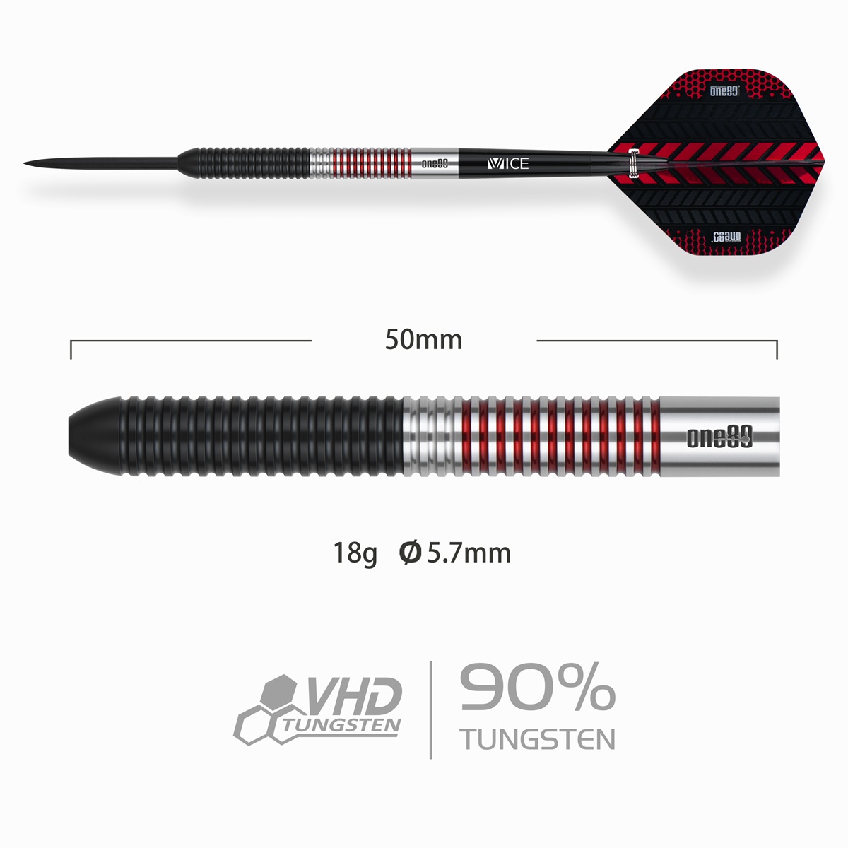 ONE80 Frederic Lovatin 90% Steeldarts 18 Gramm Steeldarts