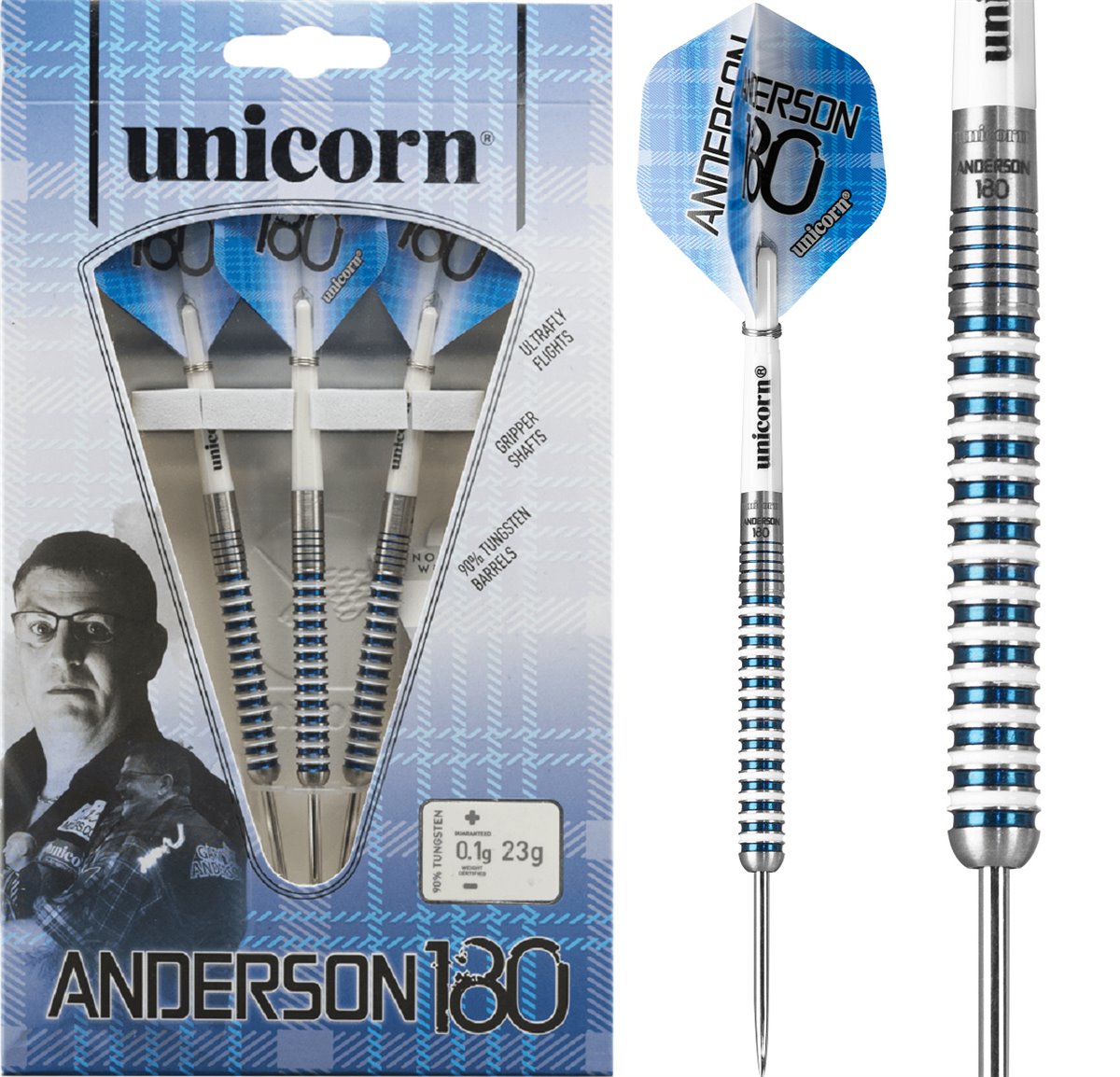 Pfeile Steeldarts Unicorn Dart Gramm 23 180 Anderson | Gary Steel 23/25 UN-ST-GA-180-23 |
