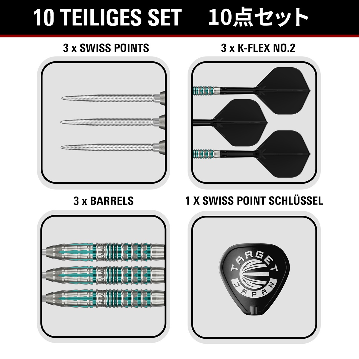Target Black Marque Pierce 90% Swiss Points Steeldarts 22/24 Gramm Steeldarts