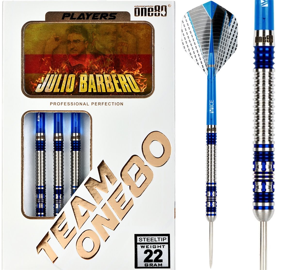 ONE80 Julio Barbero Signature Steeldart 22 Gramm Steeldarts