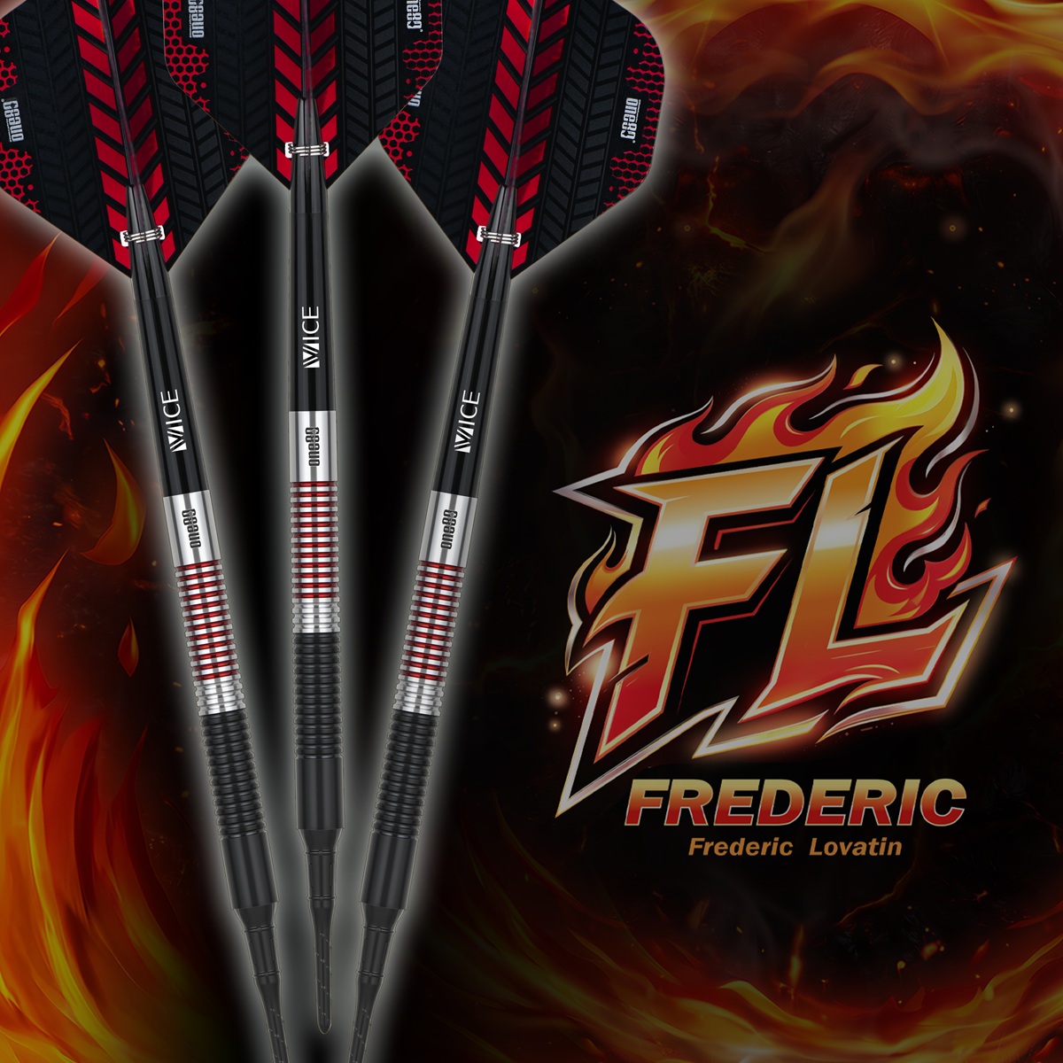 ONE80 Frederic Lovatin 90% Softdarts 16 Gramm Softdarts