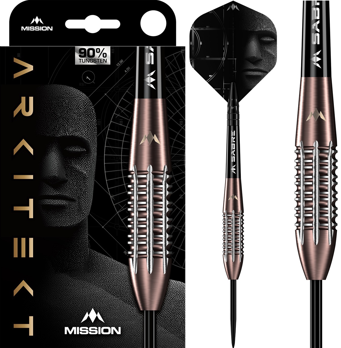 Mission Arkitekt Bronze Silica PVD 90% Steeldarts 21,5/23,5/25,5 Gramm Steeldarts