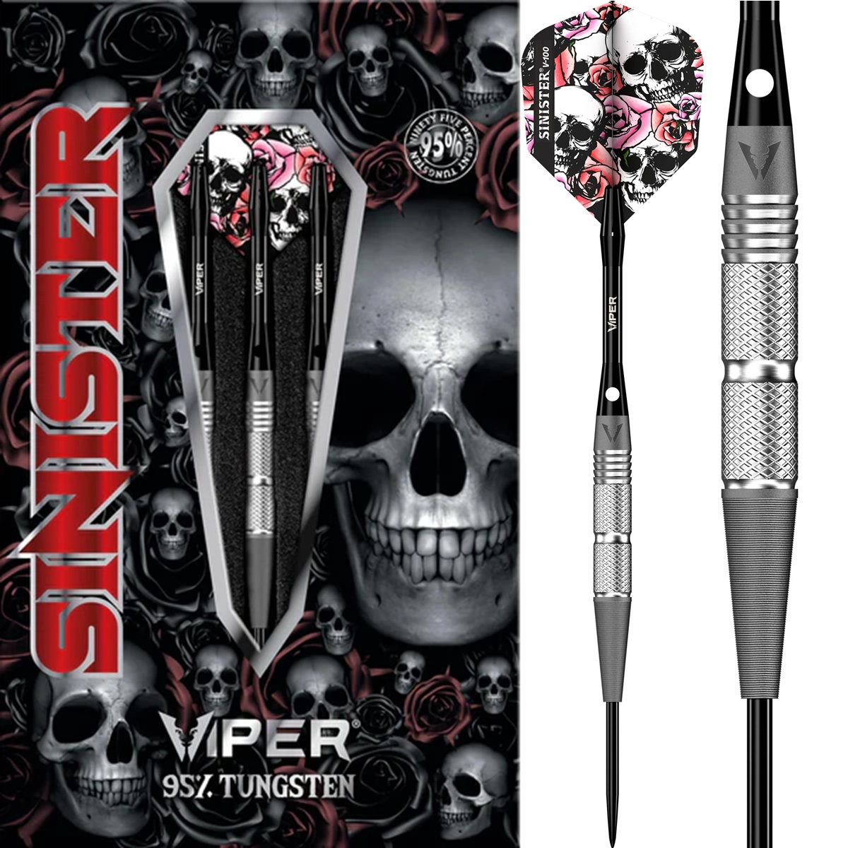Viper Sinister S3 Sandblasted Twin-Knurl 95% Steeldarts 21/23/25 Gramm Steeldarts