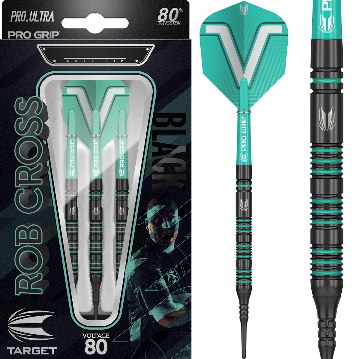 B-Ware Target Rob Cross Black 80% Tungsten 2019 Softdarts 18/21 Gramm Softdarts