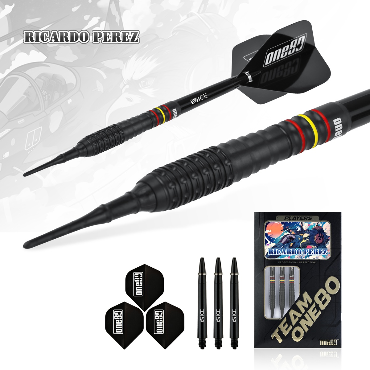 ONE80 Ricardo Perez V2 90% Softdarts 18 Gramm Softdarts