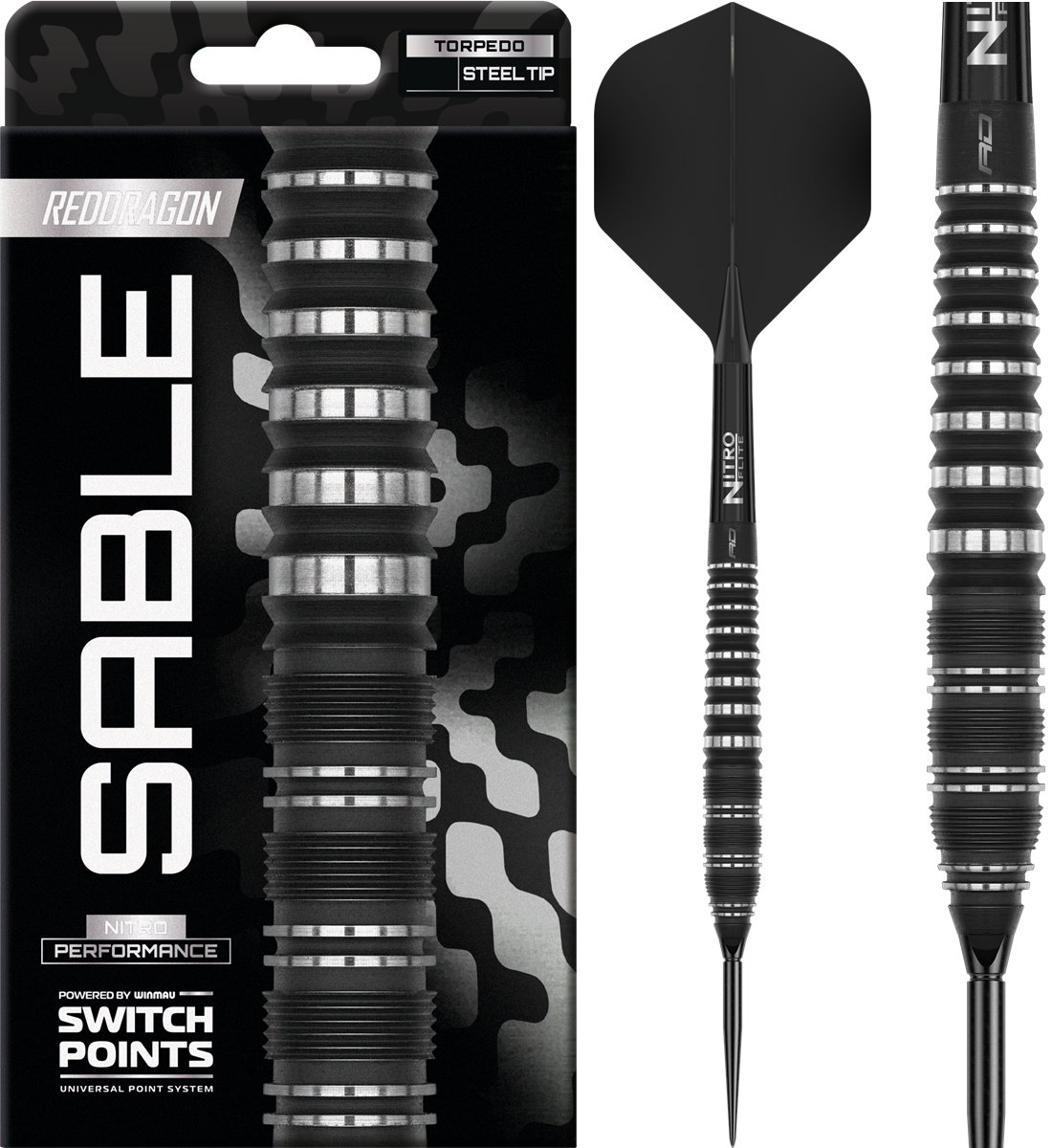 Reddragon Sable Torpedo Switch Point 90% Steeldarts 23/24/25 Gramm Steeldarts