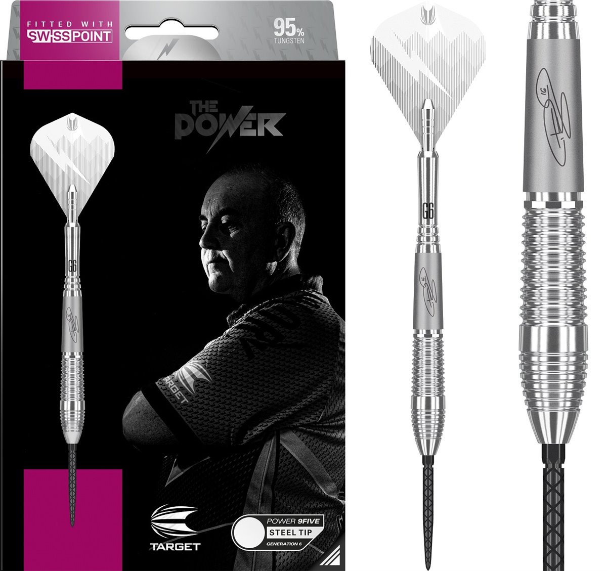 Target Phil Taylor 9FIVE G6 Swiss Point 2019 Steeldarts 22/24/26 Gramm Steeldarts