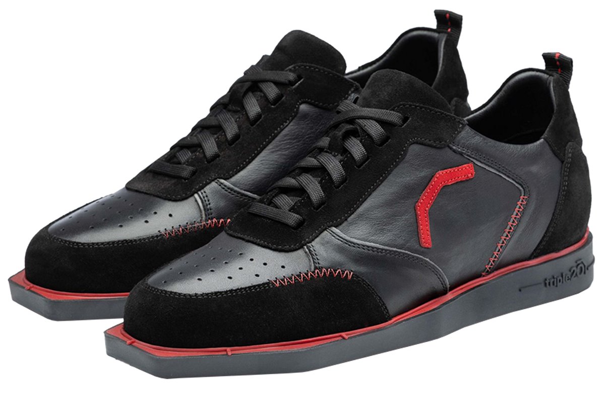 Triple20 Dartschuhe Leder Schwarz Rot Dartschuh