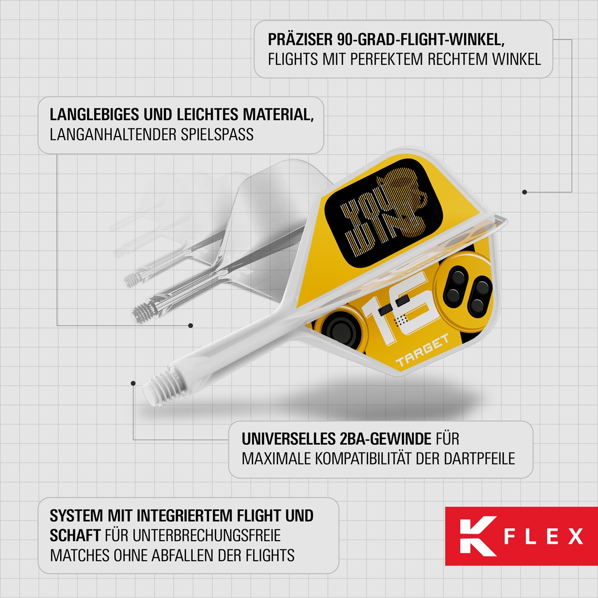 Target K-Flex You Win Shaft/Flight System Shape No6 Shafts