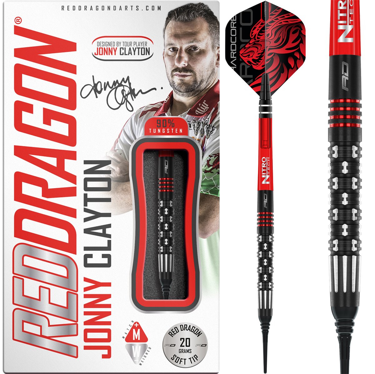 Reddragon Jonny Clayton Premier League SE 90% Tungsten Softdarts 20 Gramm  Softdarts