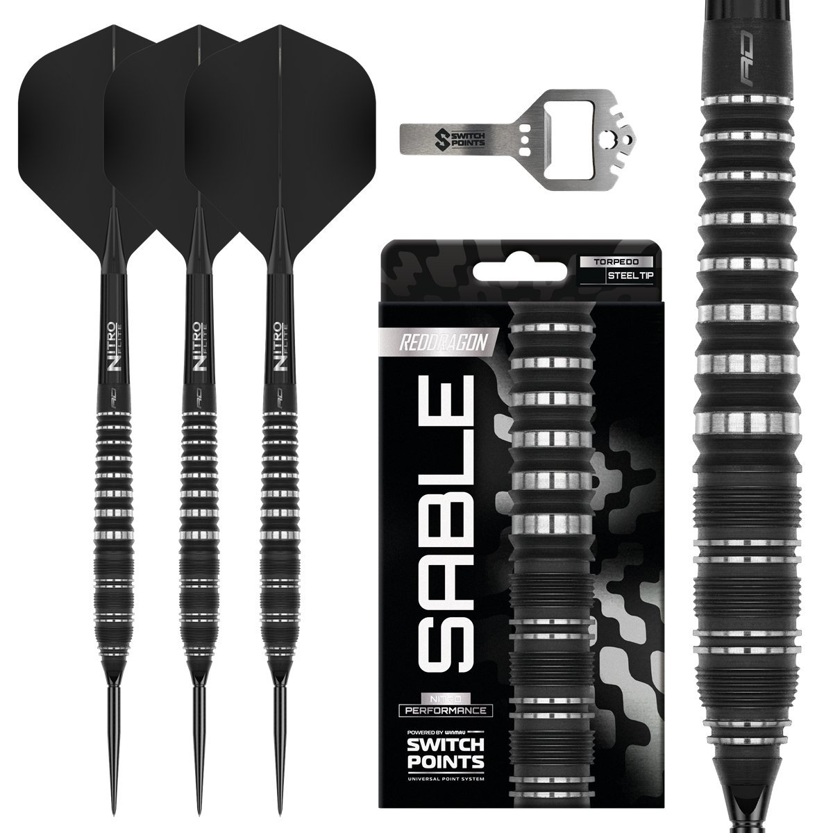 Reddragon Sable Torpedo Switch Point 90% Steeldarts 23/24/25 Gramm Steeldarts