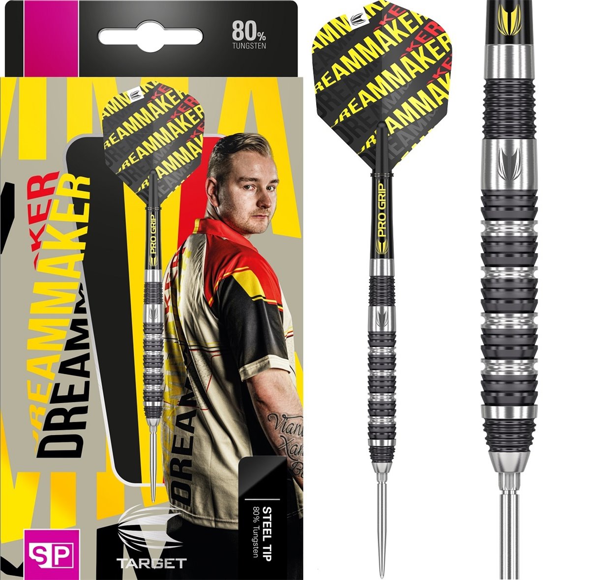 Target Dimitri van den Bergh Swiss Point 80% Tungsten Steeldarts 22/24/26 Gramm Steeldarts