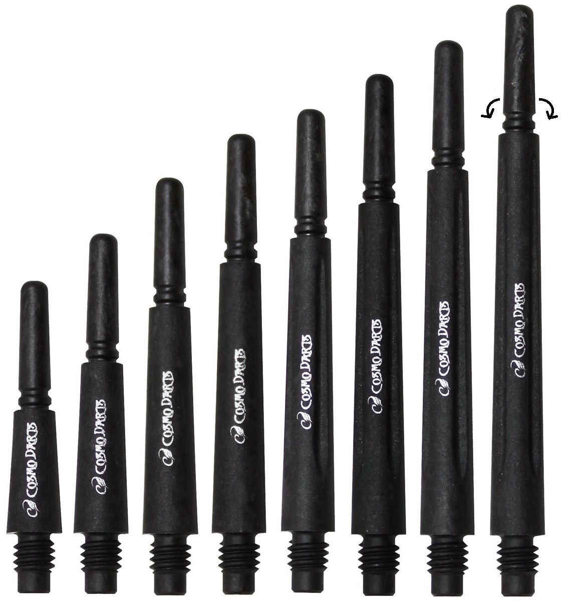 Cosmo Darts Fit Shaft Carbon Spinning Schwarz 4 Stück  Shafts