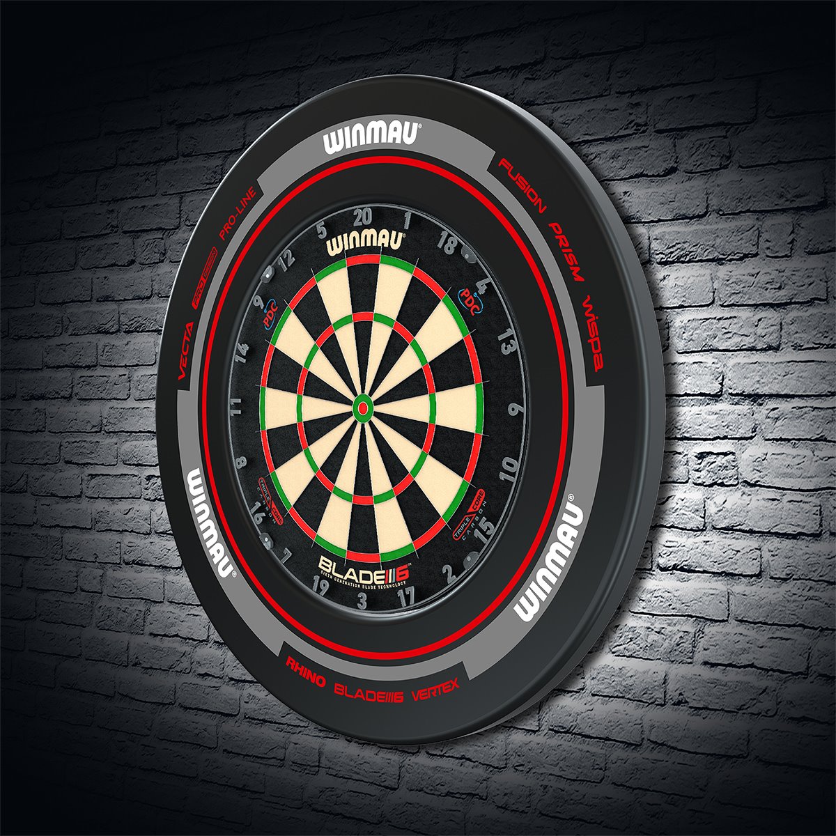 1 tlg. Winmau Advance Schwarz(Rot Catchring Dart Surround Auffangring