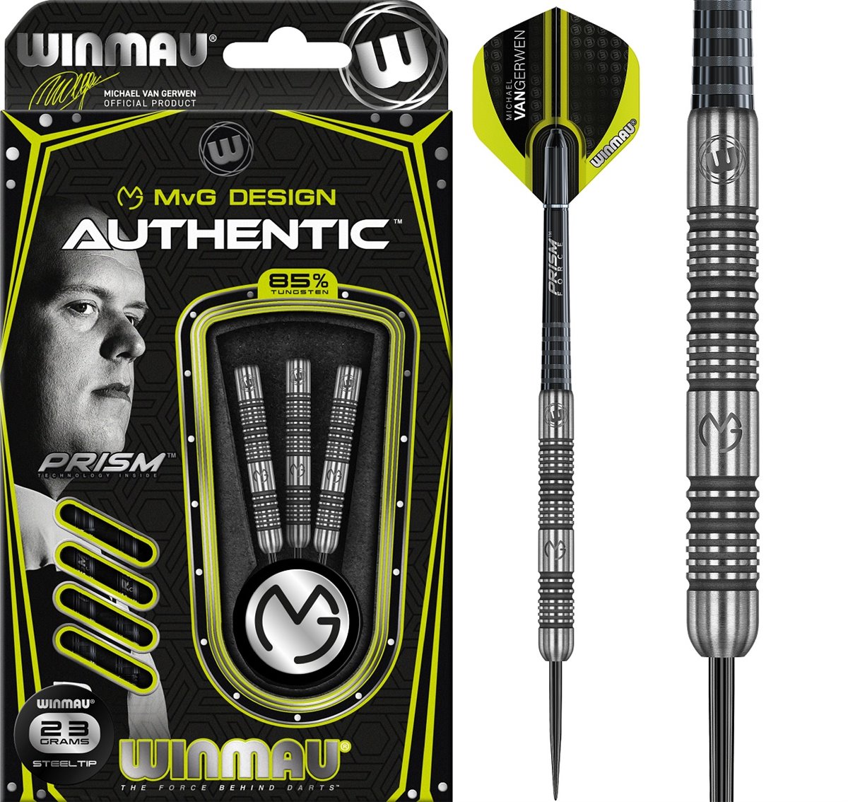 Winmau Michael van Gerwen Authentic Steel Darts 22/23/24/26 Gramm Steeldarts