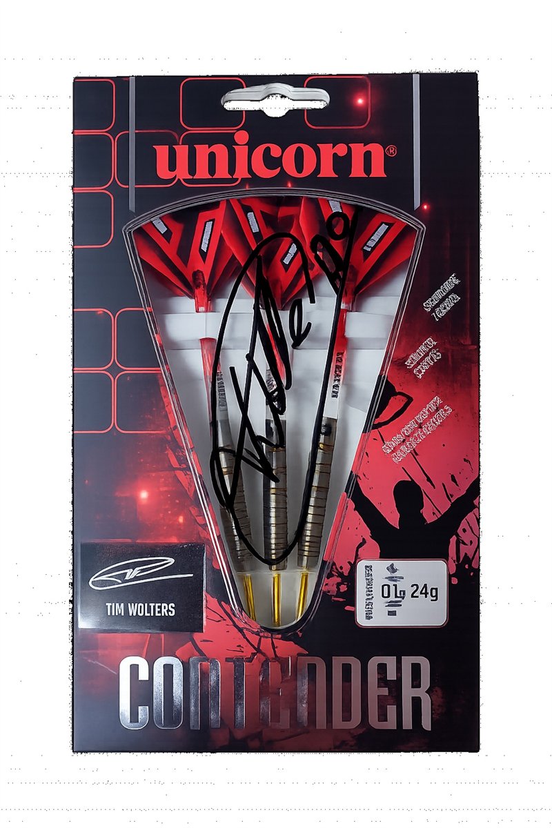 Unicorn Tim Wolters 90% Steeldarts 24 Gramm mit original Unterschrift Steeldarts