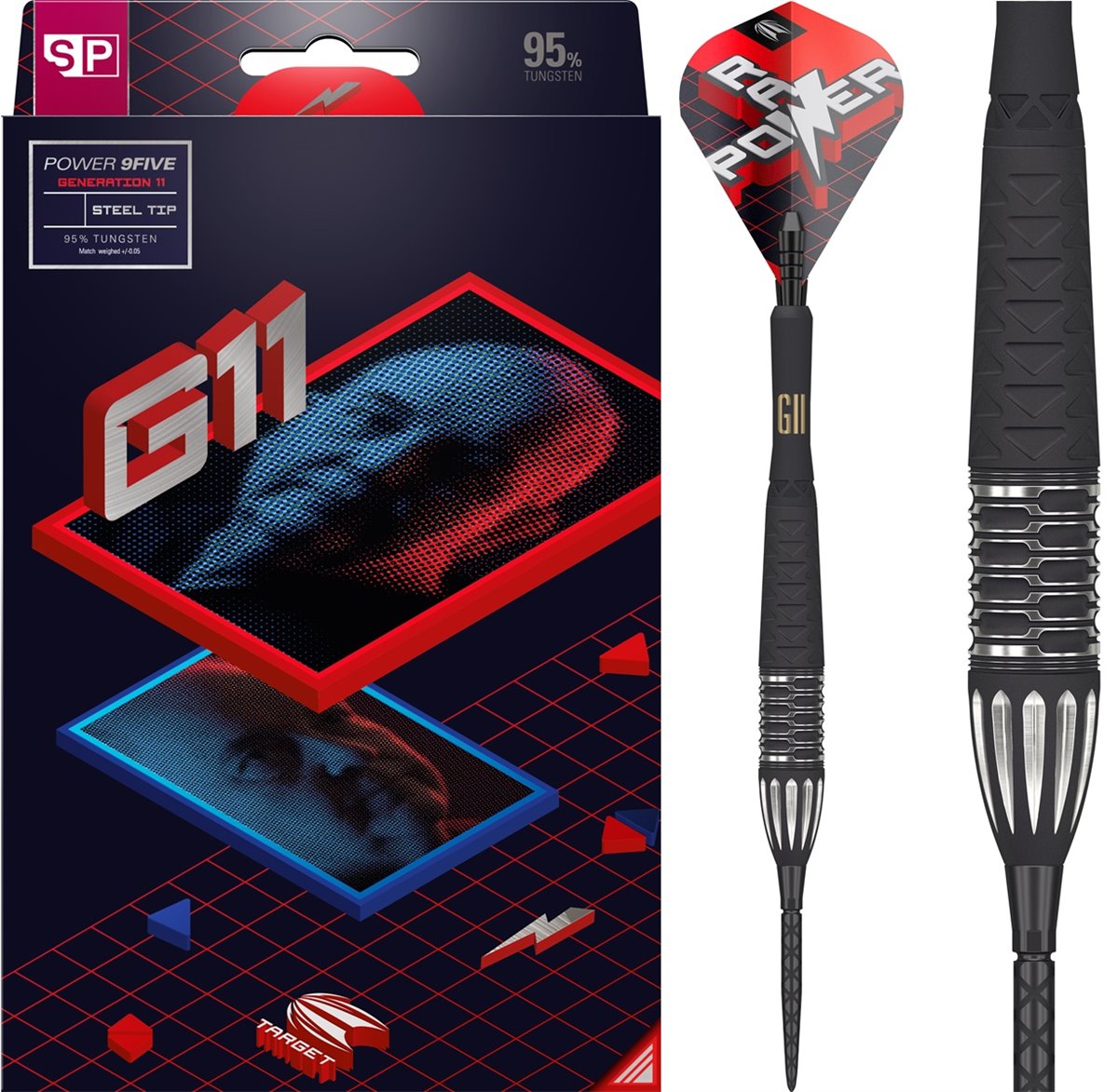 Target Phil Taylor Raw Power G11 SP 95% Steeldarts 22/24/26 Gramm Steeldarts
