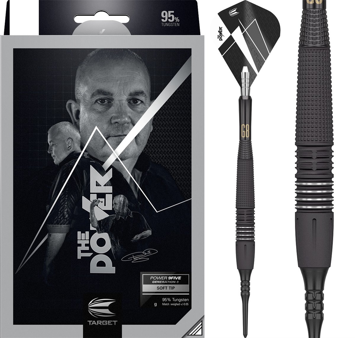 Target Phil "the Power" Taylor 9FIVE G8 2021 Softdarts 18/20 Gramm Softdarts