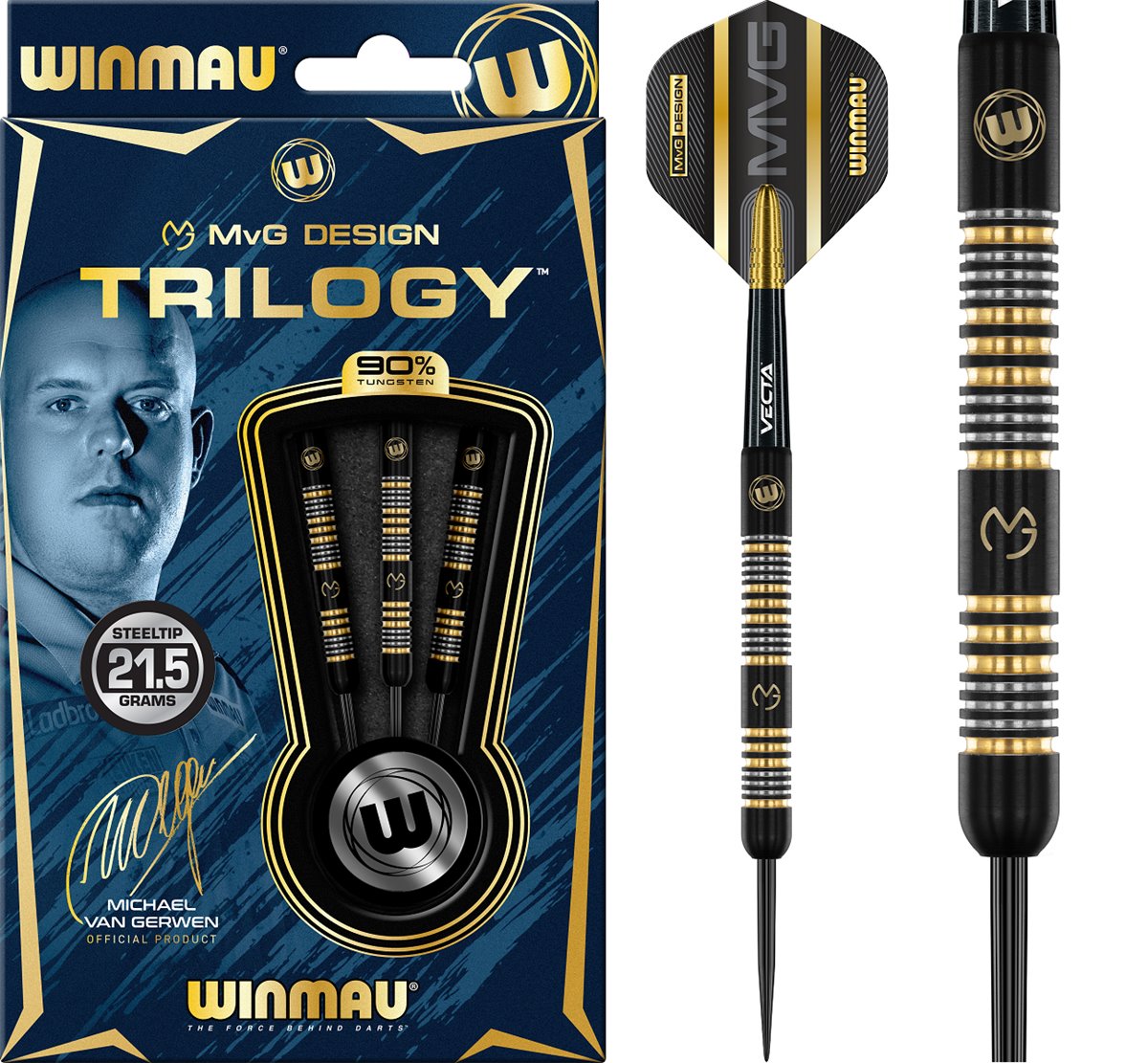 Winmau Michael van Gerwen Trilogy Steeldarts 21,5/23/24 Gramm Steeldarts