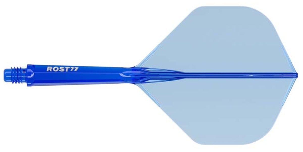 Cuesoul Dart Flight/Shaft ROST 77 Transparent Blau Big Standard Flights
