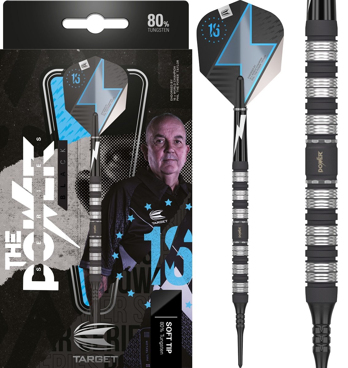 Target Phil Taylor Softdarts 80% Black 2022 18/20 Gramm Softdarts