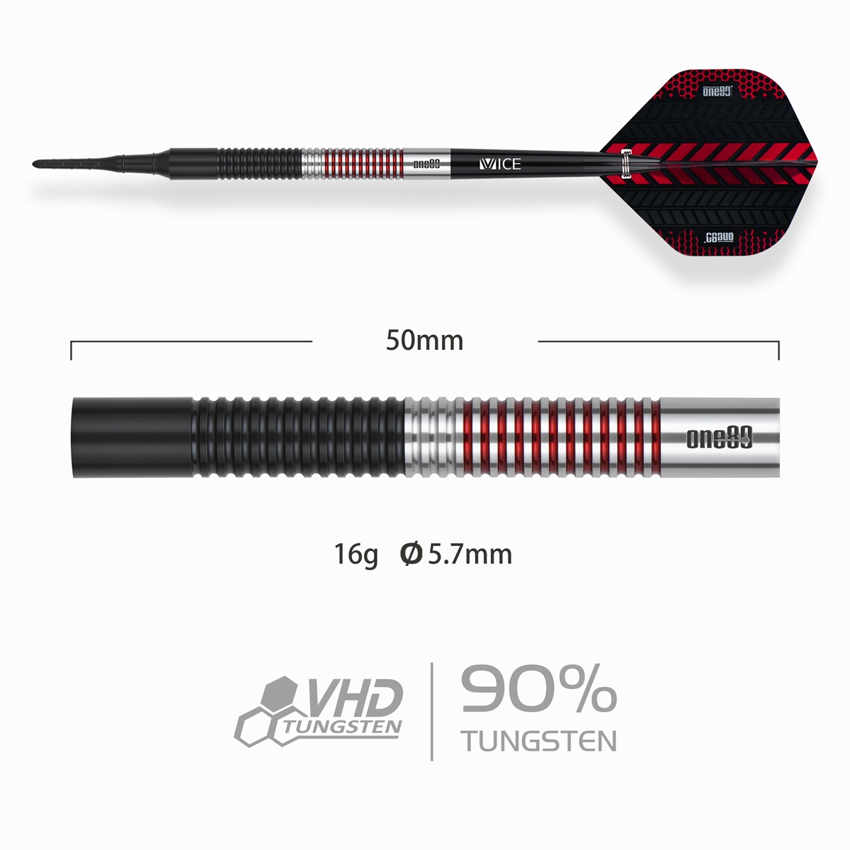 ONE80 Frederic Lovatin 90% Softdarts 16 Gramm Softdarts