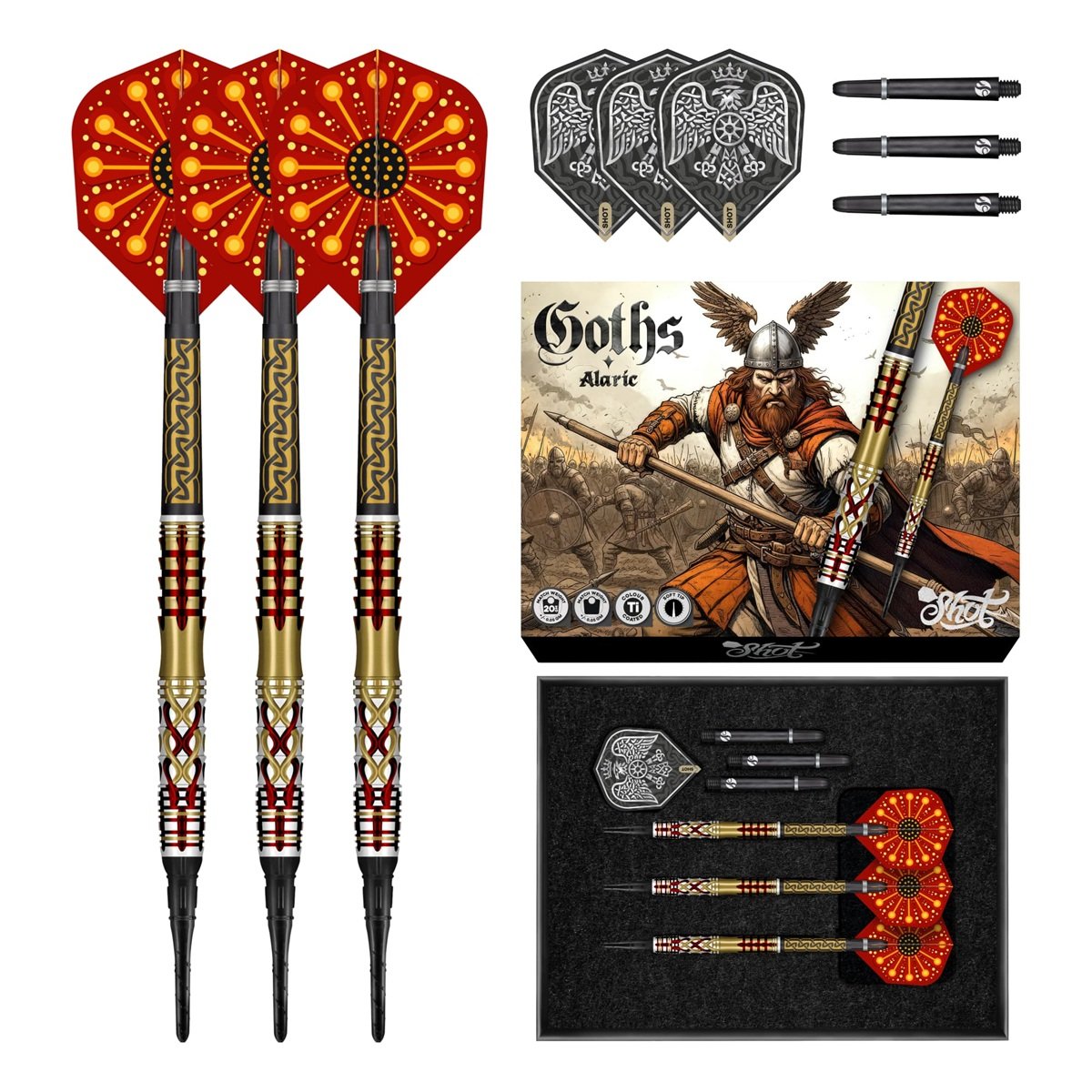 Shot! Goths Alaric 95% Tungsten Softdarts 20 Gramm Softdarts