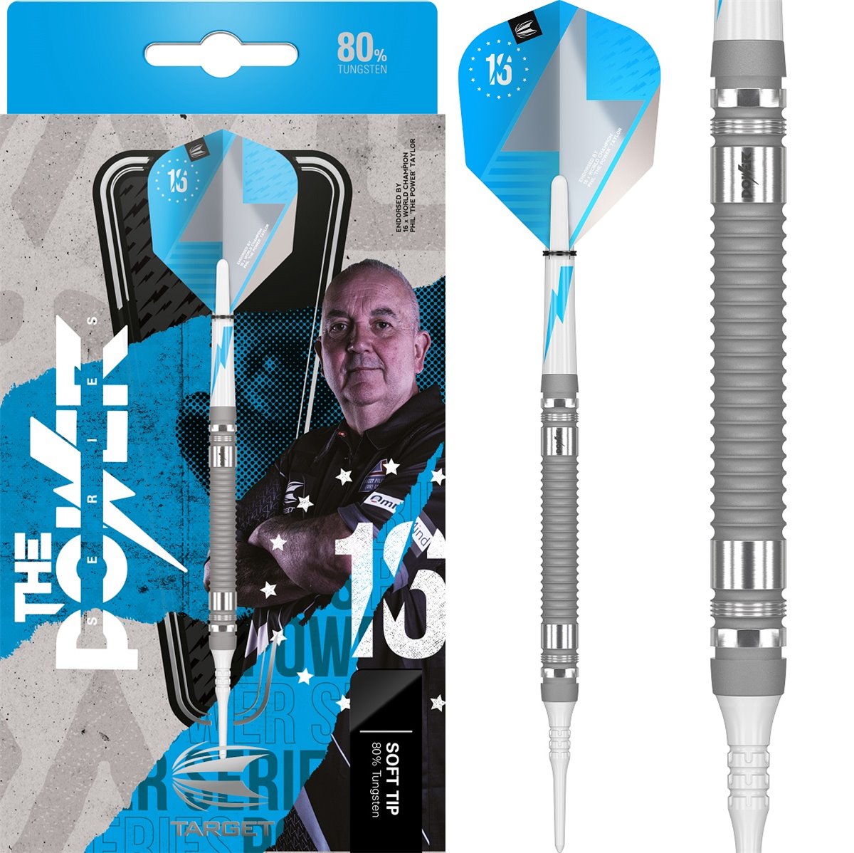 Target Phil Taylor Softdarts 80% Silver 2022 19/21 Gramm Softdarts