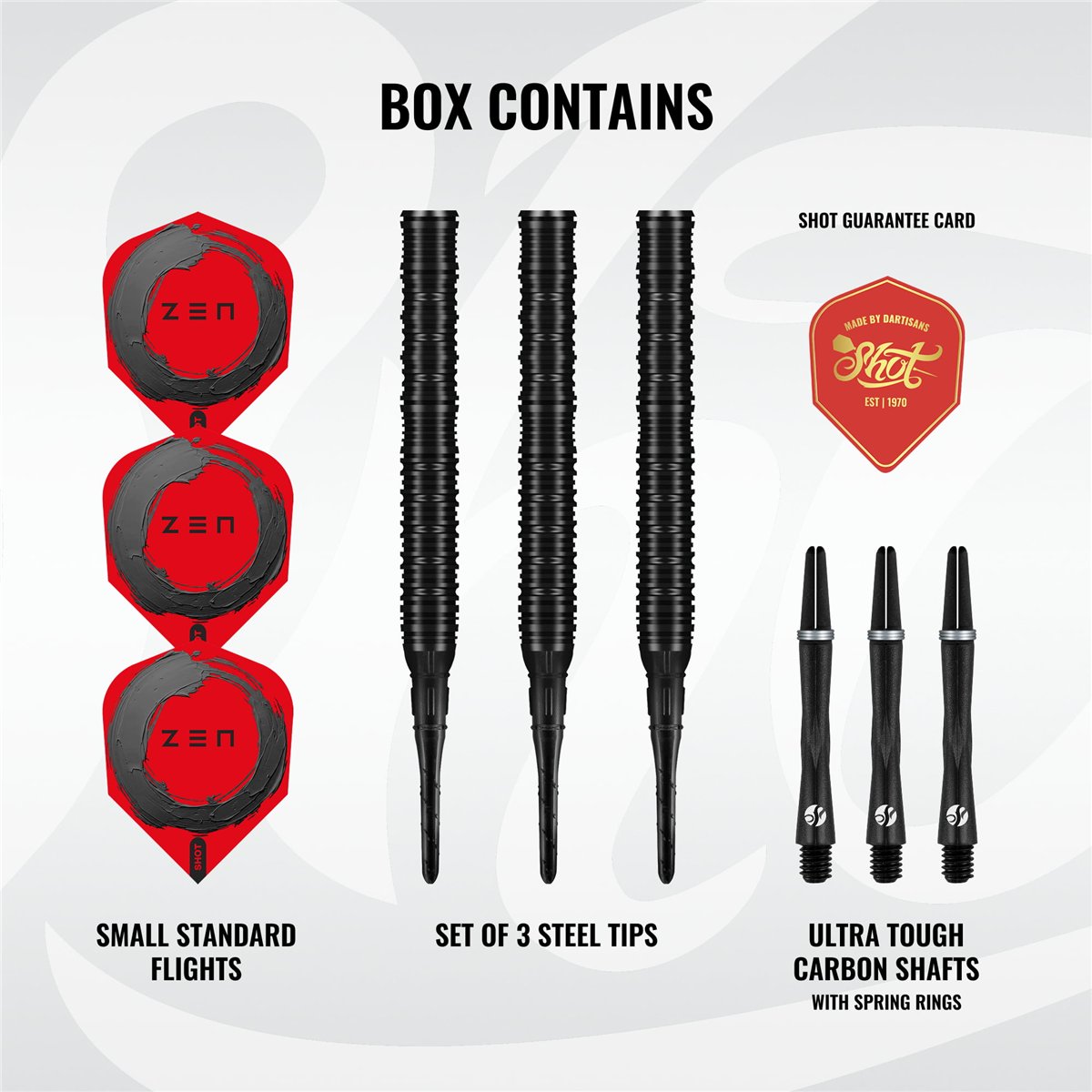 Shot! Zen Straight 90% Tungsten Softdarts 20 Gramm Softdarts