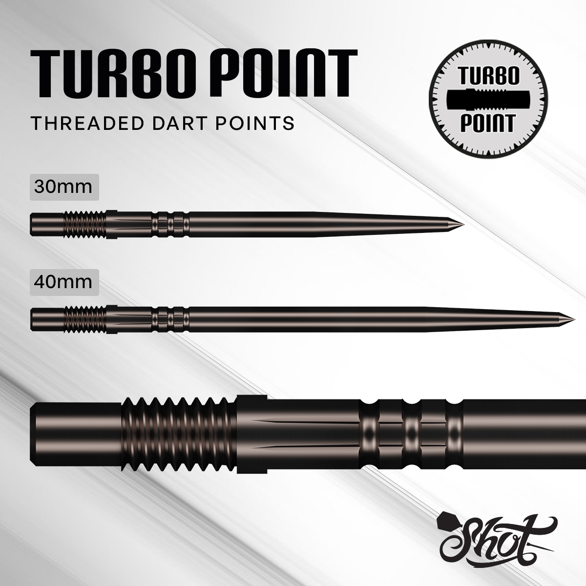Shot! Turbo Points TP 30/40 mm Gold/Schwarz Wechselspitzen