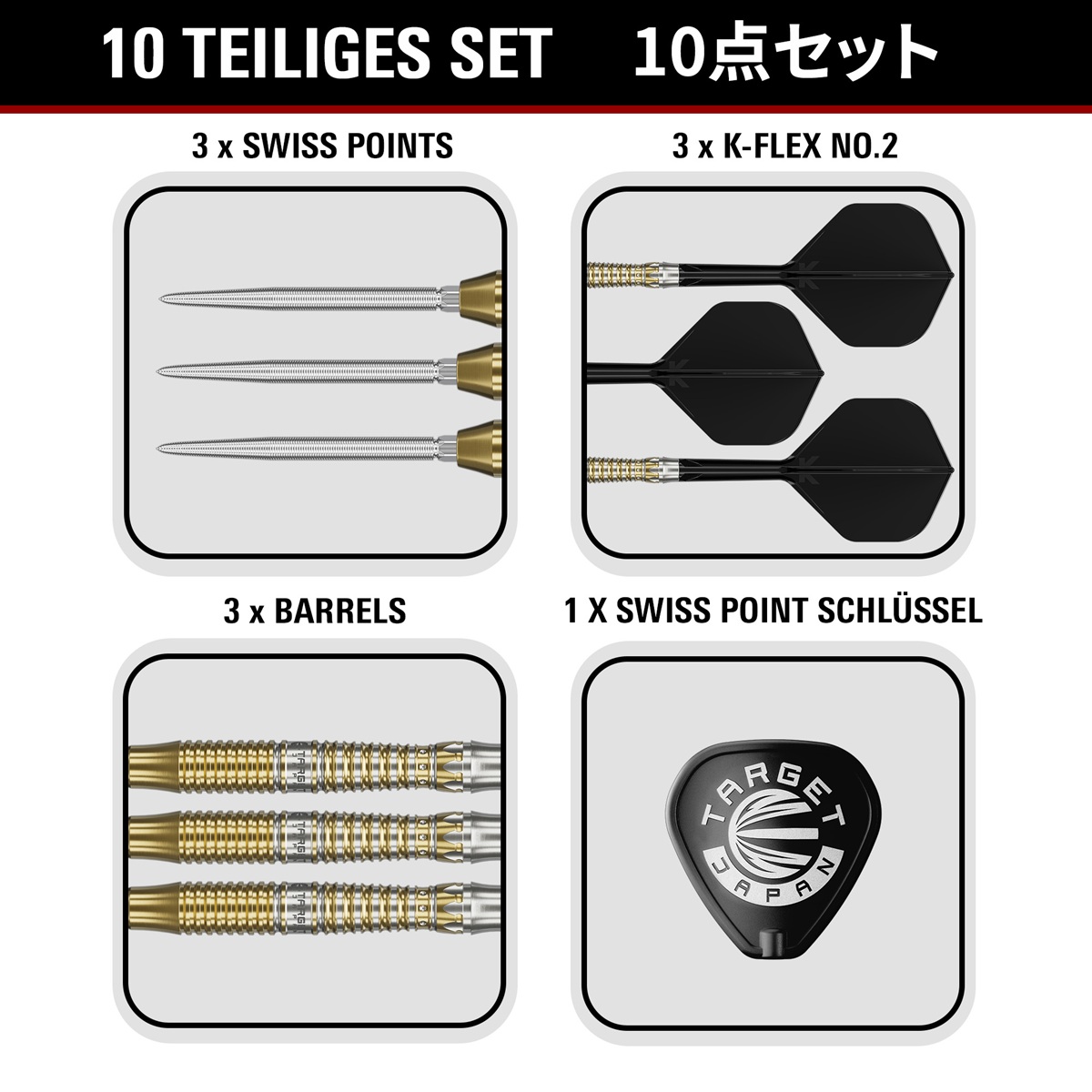 Target Black Marque Enzo 90% Swiss Points Steeldarts 22/24 Gramm Steeldarts