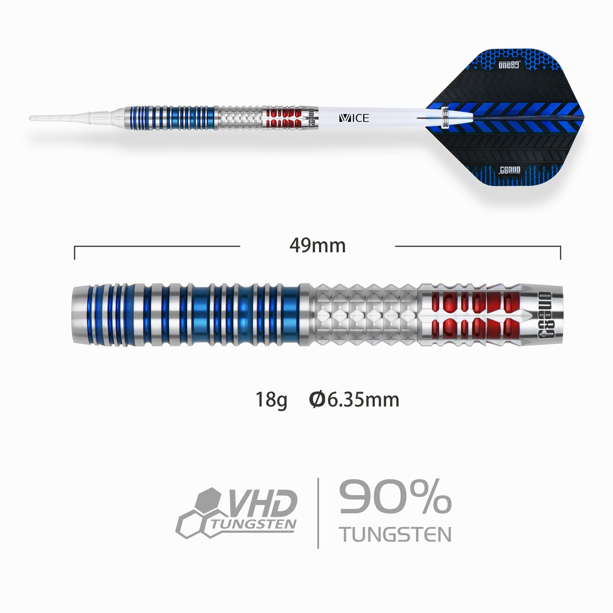 ONE80 Kevin Chatte 90% Softdarts 18 Gramm Softdarts