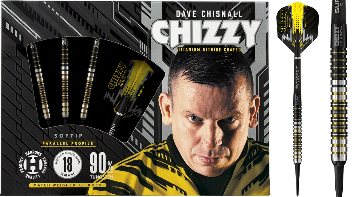 Harrows Dave "Chizzy" Chisnall 90% Soft Dartpfeile 18/20/22 Gramm Softdarts