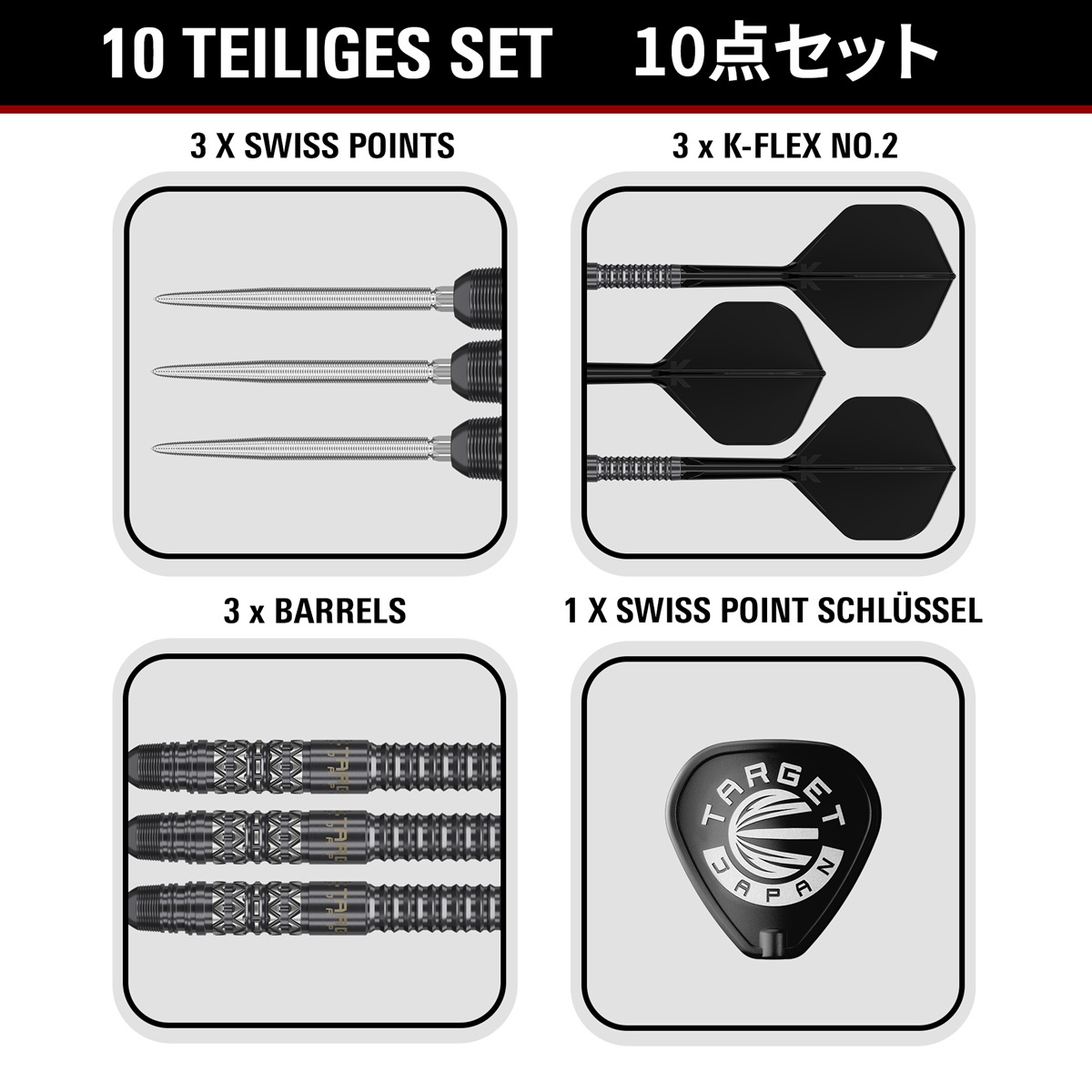 Target Black Marque Creed 90% Swiss Points Steeldarts 23/25 Gramm Steeldarts