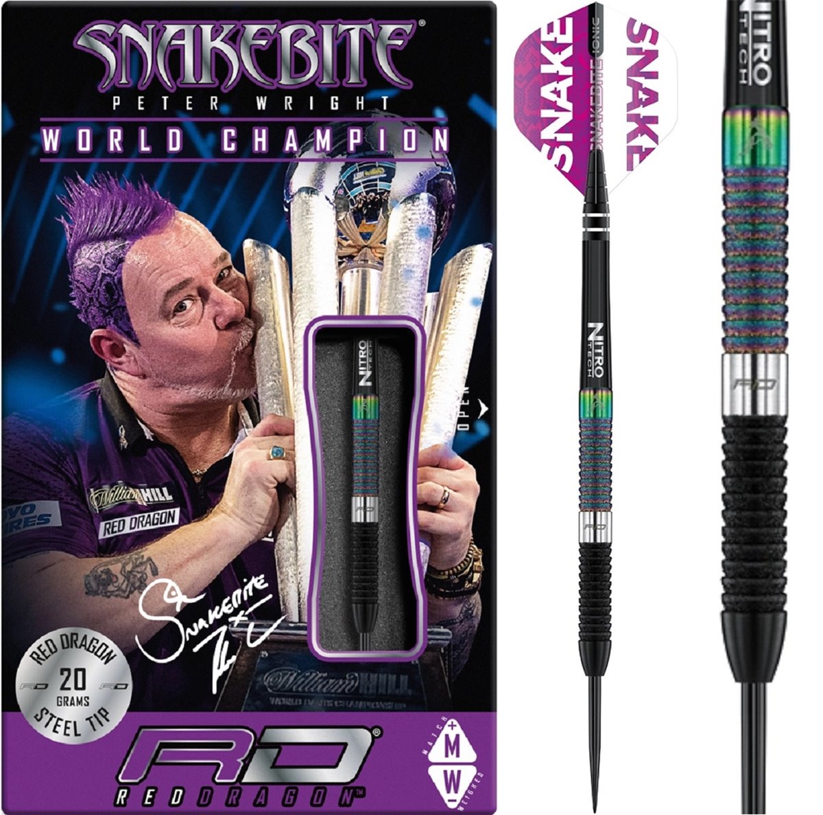 Reddragon Peter Wright WC Diamond Steeldarts 20/22/24 Gramm Steeldarts