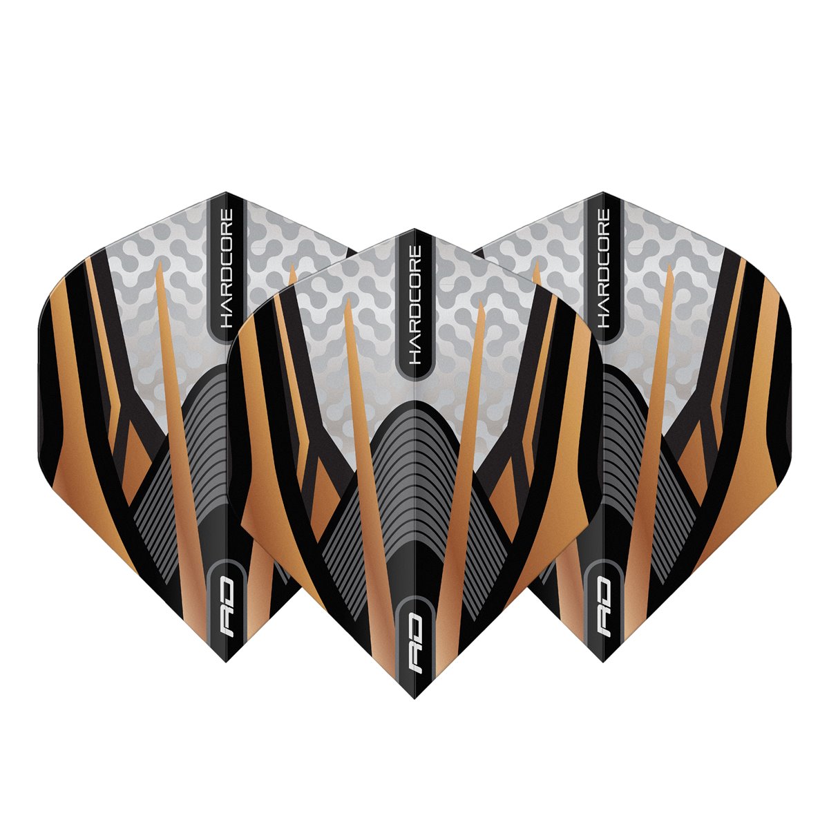 Reddragon Dartflight Hardcore Premium Gold, Black & White Standard Flights