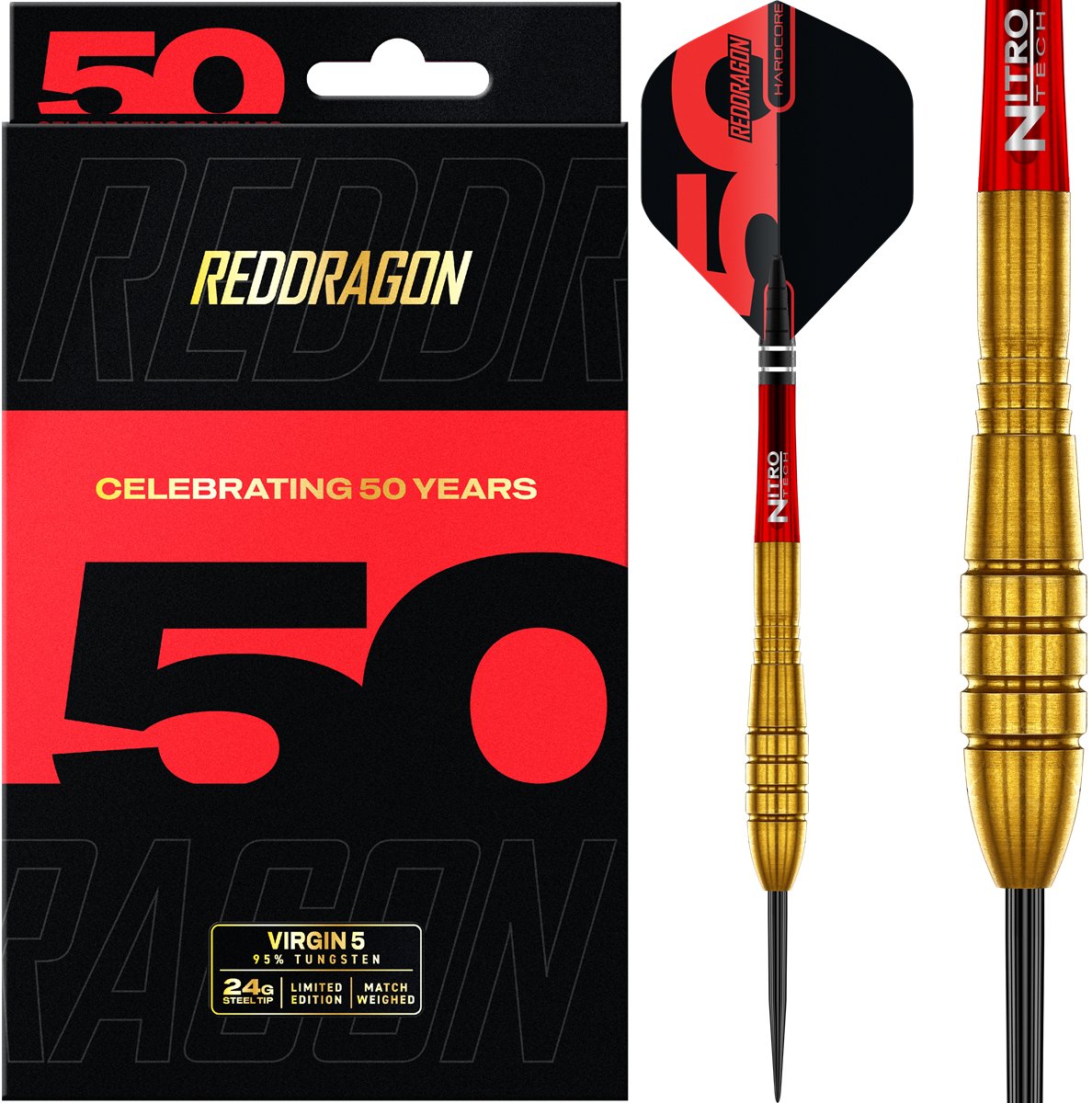 Reddragon Golden Virgin 5 90% Steeldarts 24/26 Gramm Steeldarts