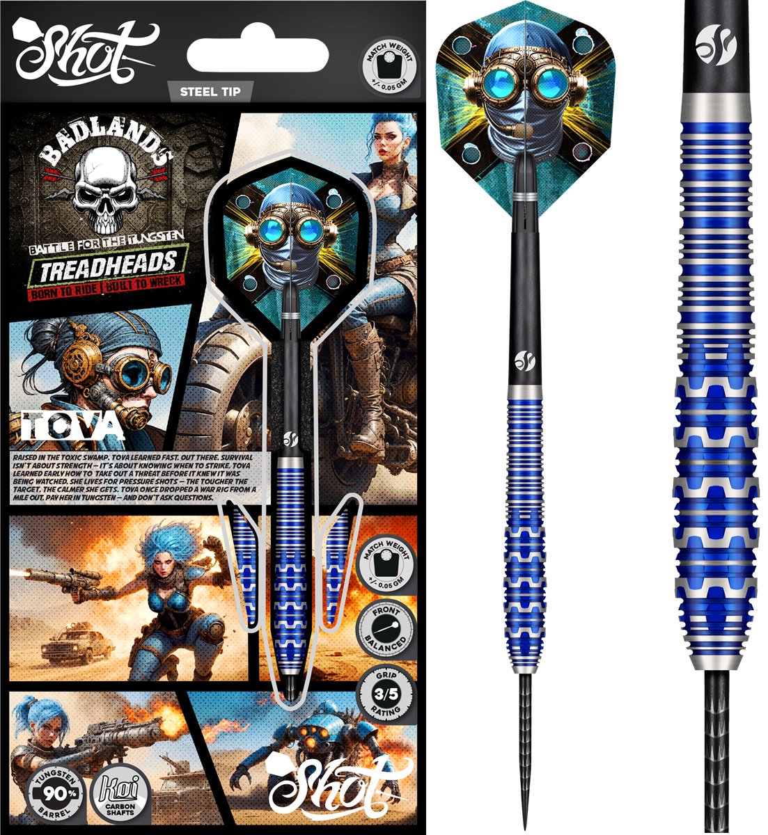 SHOT! Badlands Tova 90% Steeldart 23/24/25/26 Gramm Steeldarts