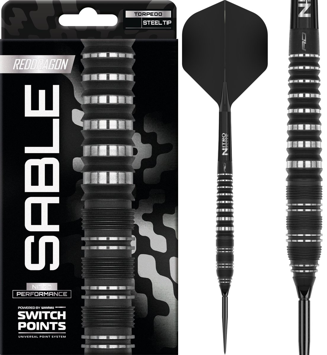 Reddragon Sable Torpedo Switch Point 90% Steeldarts 23/24/25 Gramm Steeldarts